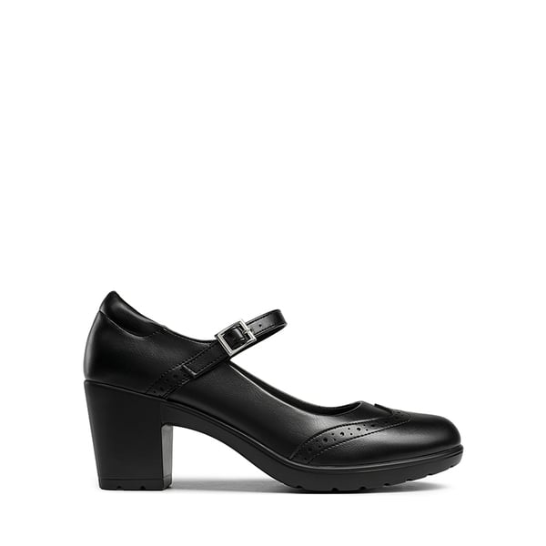  Mary Jane Chunky Heel Pumps - BLACK-PU - 2