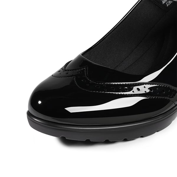  Mary Jane Chunky Heel Pumps - BLACK-PAT - 4
