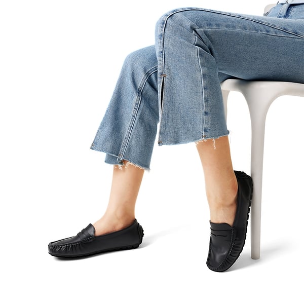 Casual Slip-on Penny Loafers - BLACK - 1
