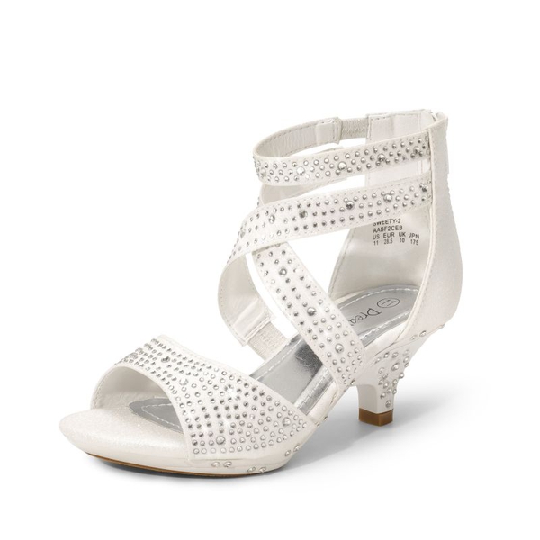 Girls Toddler Rhinestones Sandals - WHITE -  0