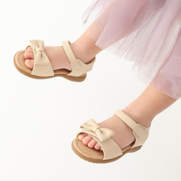 Toddler Girls' Summer Bow Sandals - KHAKI - 1