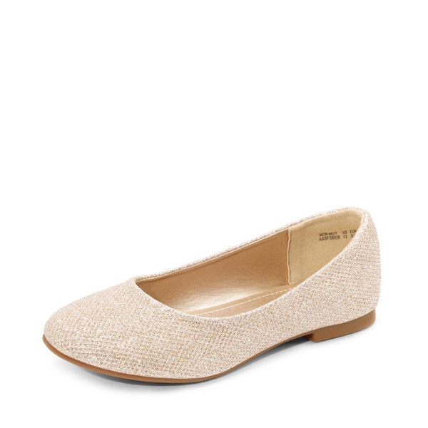 Girl's Slip on Ballerina Flats - GOLD GLITTER -  0