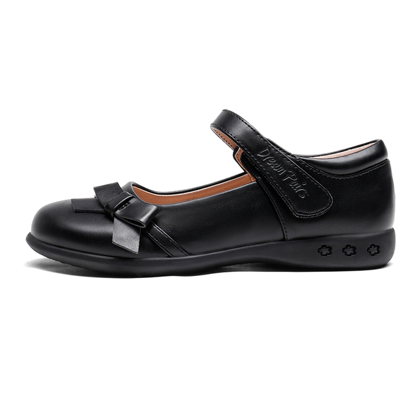 Girls Mary Jane Buckle Strap  Flats - BLACK PU - 2
