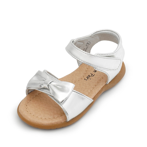 Toddler Girls' Summer Bow Sandals - SILVER -  0