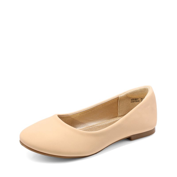 Girl's Slip on Ballerina Flats - NUDE NUBUCK -  0
