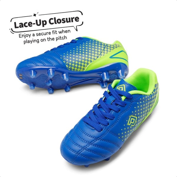 Boys & Girls Outdoor Football Soccer Cleats - ROYAL BLUE NEON GREEN - 3