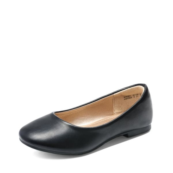 Girl's Slip on Ballerina Flats - BLACK PU -  0