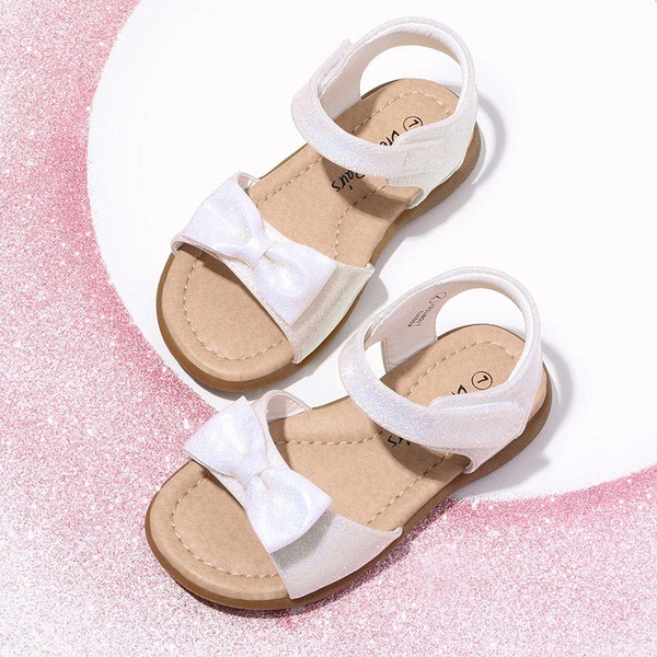 Toddler Girls' Summer Bow Sandals - WHITE - 4