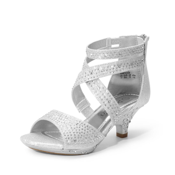 Girls Toddler Rhinestones Sandals - SILVER -  0