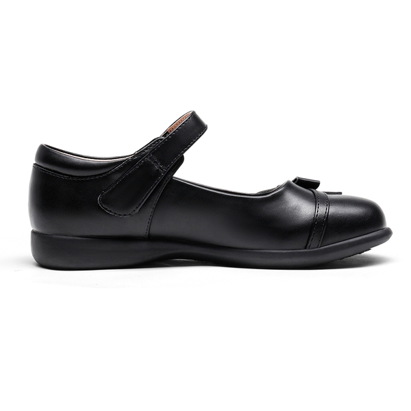 Girls Mary Jane Buckle Strap  Flats - BLACK PU - 1
