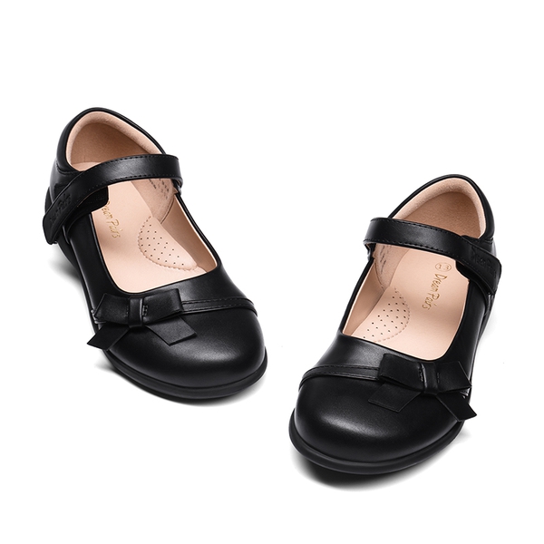 Girls Mary Jane Buckle Strap  Flats - BLACK PU - 5