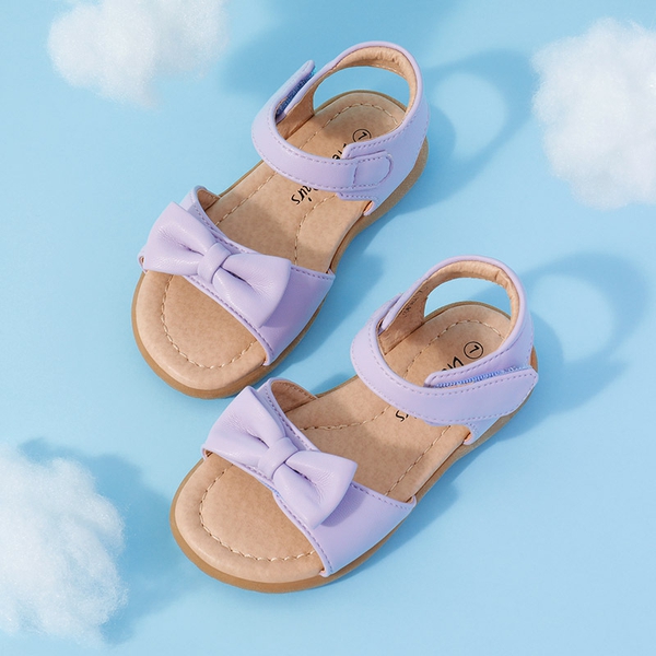 Toddler Girls' Summer Bow Sandals - LIGHT  PURPLE - 4
