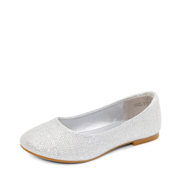 Girl's Slip on Ballerina Flats - SILVER GLITTER -  0