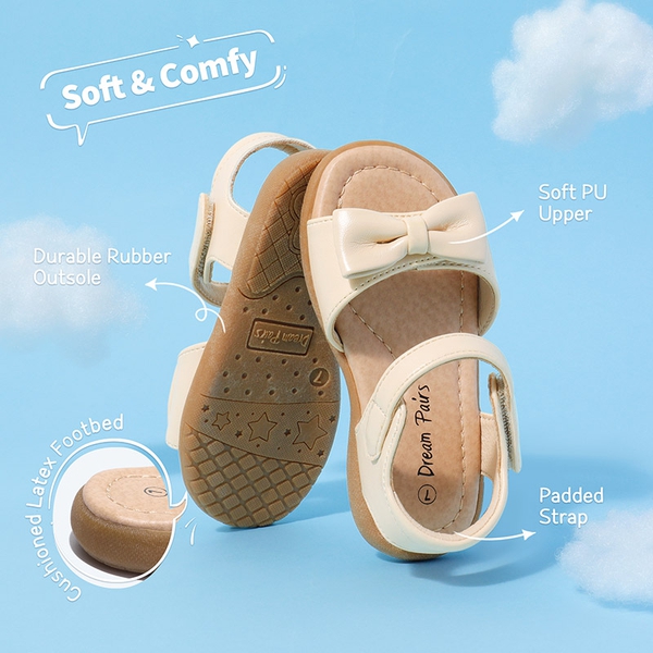 Toddler Girls' Summer Bow Sandals - KHAKI - 2