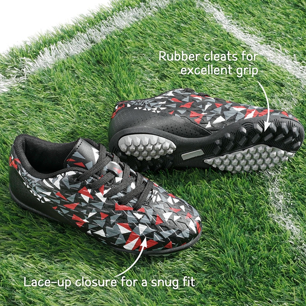 Boys & Girls Turf Soccer Cleats - BLACK NEON GREEN - 4