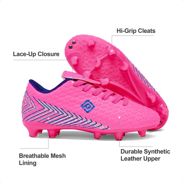 Boys And Girls Soccer Cleats - FUCHSIA ROYAL BLUE - 4