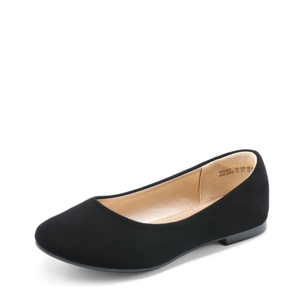 Girl's Slip on Ballerina Flats - BLACK NUBUCK -  0