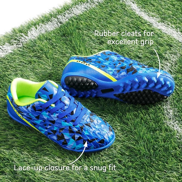 Boys & Girls Turf Soccer Cleats - ROYAL BLUE NEON GREEN - 1