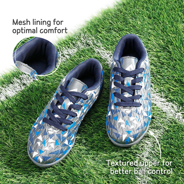 Boys & Girls Turf Soccer Cleats - GREY ROYAL BLUE - 3