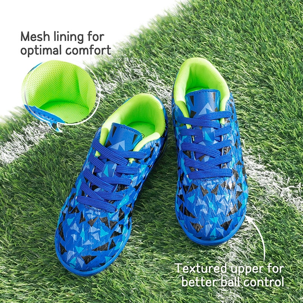 Boys & Girls Turf Soccer Cleats - ROYAL BLUE NEON GREEN - 3