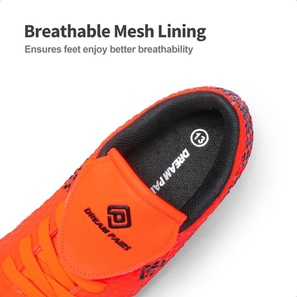Boys And Girls Soccer Cleats - ORANGE BLACK - 2