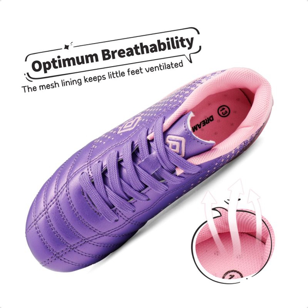 Boys & Girls Outdoor Football Soccer Cleats - LIGHT PURPLE PINK - 2