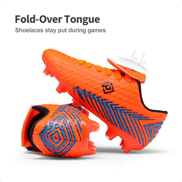 Boys And Girls Soccer Cleats - ORANGE BLACK - 3