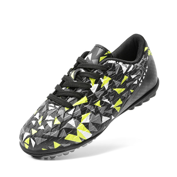 Boys & Girls Turf Soccer Cleats - BLACK NEON GREEN -  0