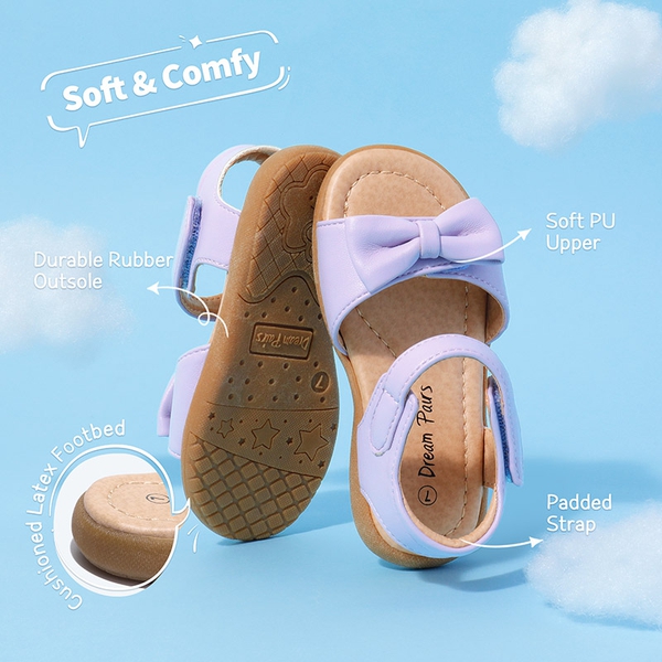 Toddler Girls' Summer Bow Sandals - LIGHT  PURPLE - 2