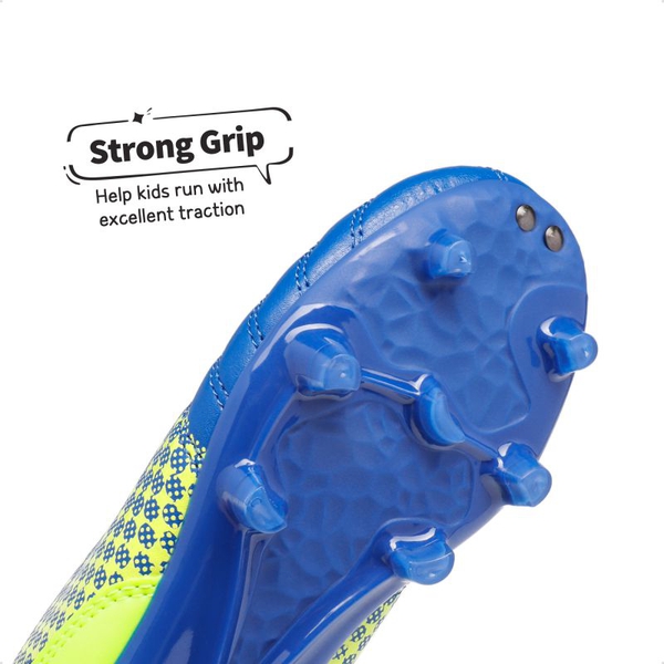 Boys & Girls Outdoor Football Soccer Cleats - ROYAL BLUE NEON GREEN - 1