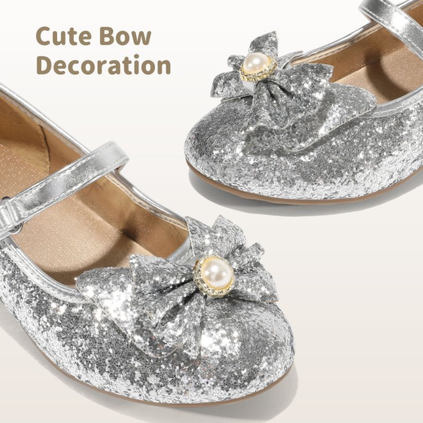 Girls Mary Jane Shoes - SILVER - 2