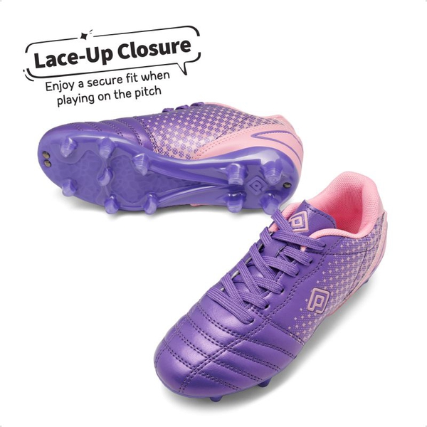Boys & Girls Outdoor Football Soccer Cleats - LIGHT PURPLE PINK - 3