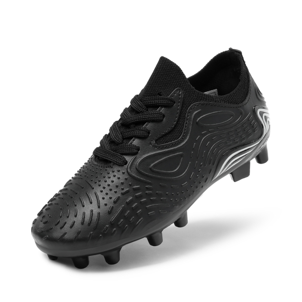 Kids Contoured Upper Soccer Shoes - BLACK GREY -  0