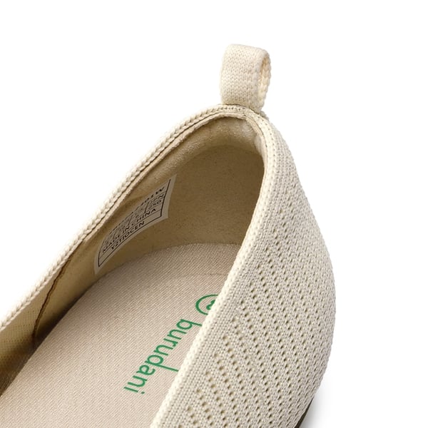 Women's Knitted Square Toe Flats  - APRICOT - 5