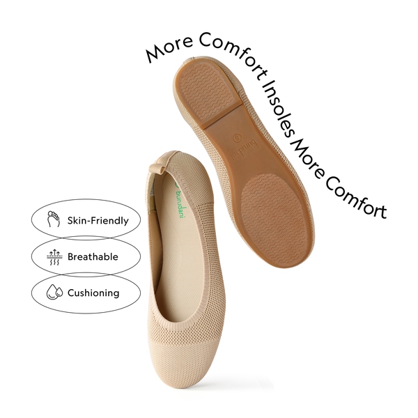 Elegant Removable Ankle Strap Flats  - NUDE - 3