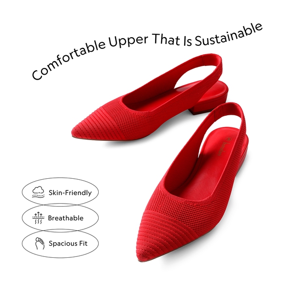 Sustainable Chic Slingback Flats  - RED - 2