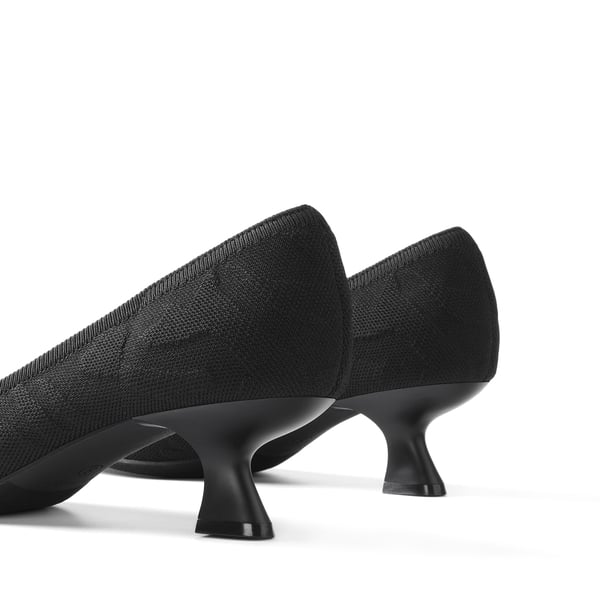 Comfy Low Heel Pumps - BLACK - 4