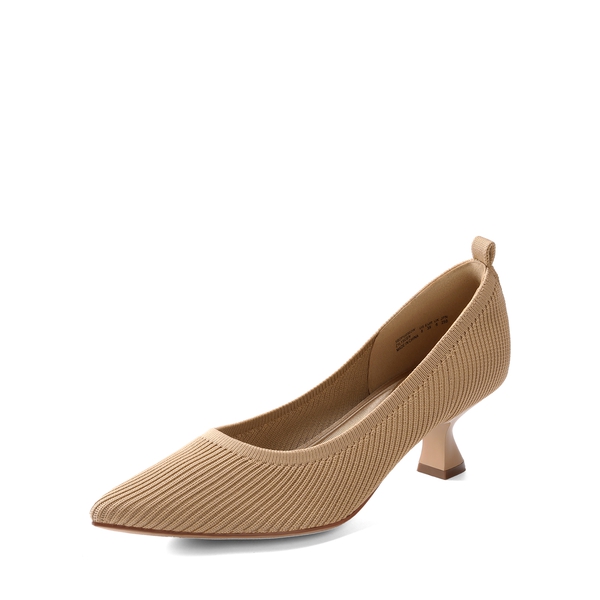 Comfortable Knitted Kitten Heels - BEIGE -  0