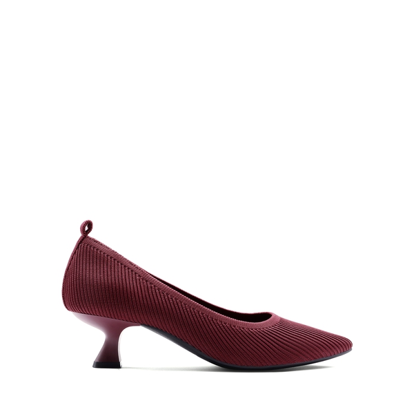 Comfortable Knitted Kitten Heels - BURGUNDY - 6