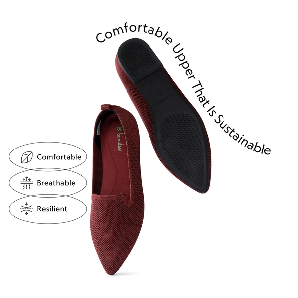 Slip-Resistant Slip-On Knit Loafers  - RED - 2