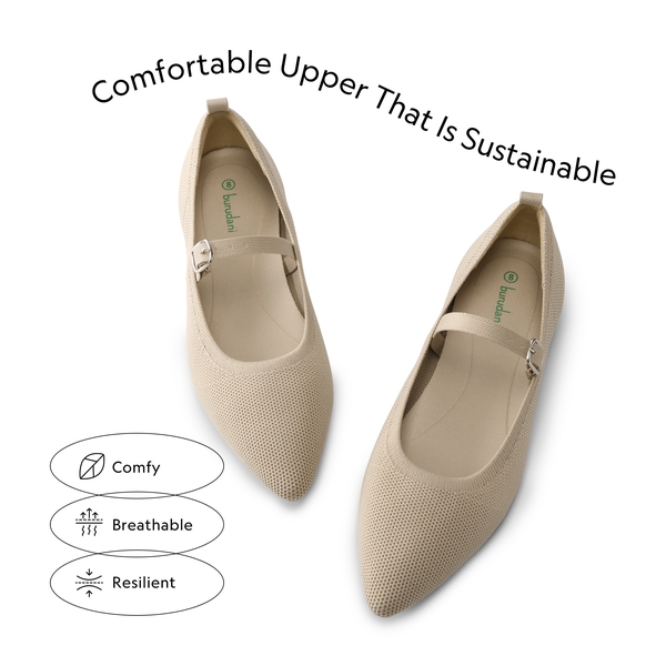 Knitted Washable Flats With Straps  - NUDE - 3