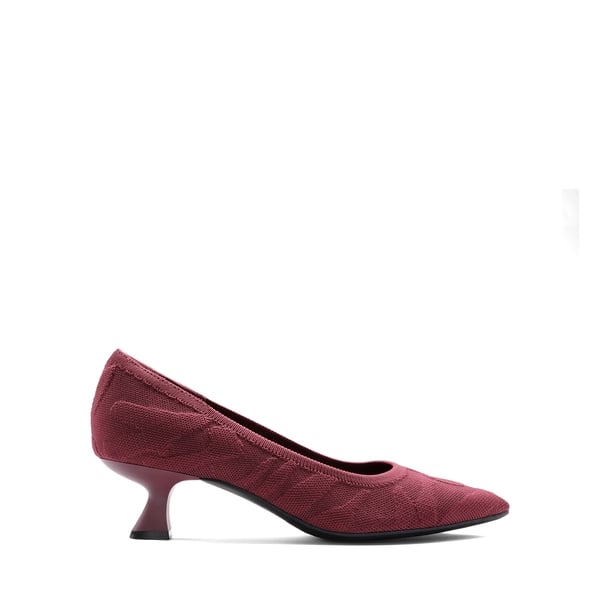 Comfy Low Heel Pumps - BURGUNDY - 6