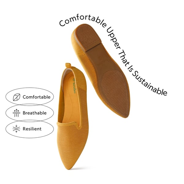 Pointed Toe Slip-On Knit Loafers  - YELLOW - 2