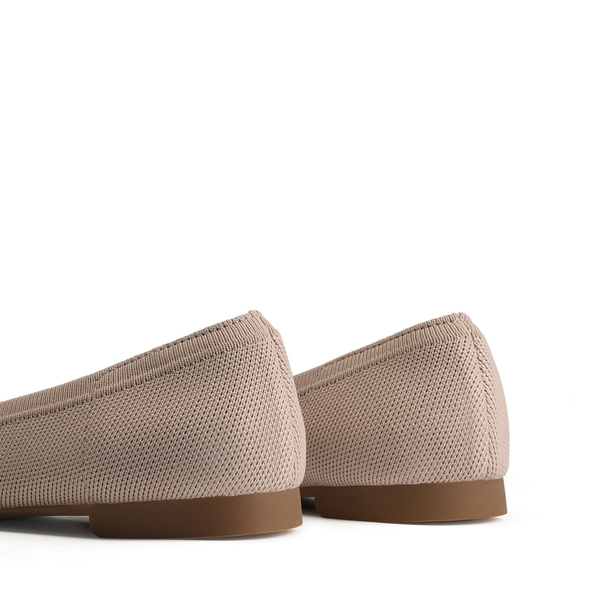 Lightweight Pointed Toe Sparkly Flats - NUDE - 5