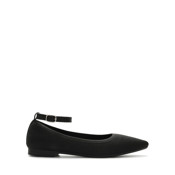 Knitted Washable Flats With Straps  - BLACK - 6