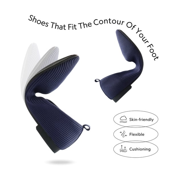 Non-Slip Pointed Toe Breathable Flats  - NAVY - 3