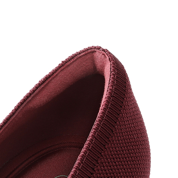 Comfortable Kitten Heels with Bow - BURGUNDY - 5