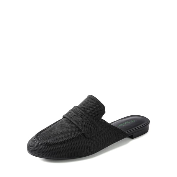 Casual Knitted Round Toe Mules - BLACK -  0
