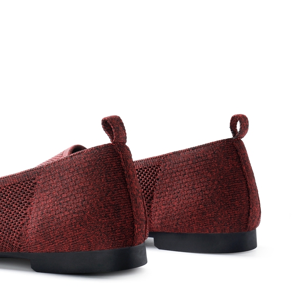 Slip-Resistant Slip-On Knit Loafers  - RED - 6