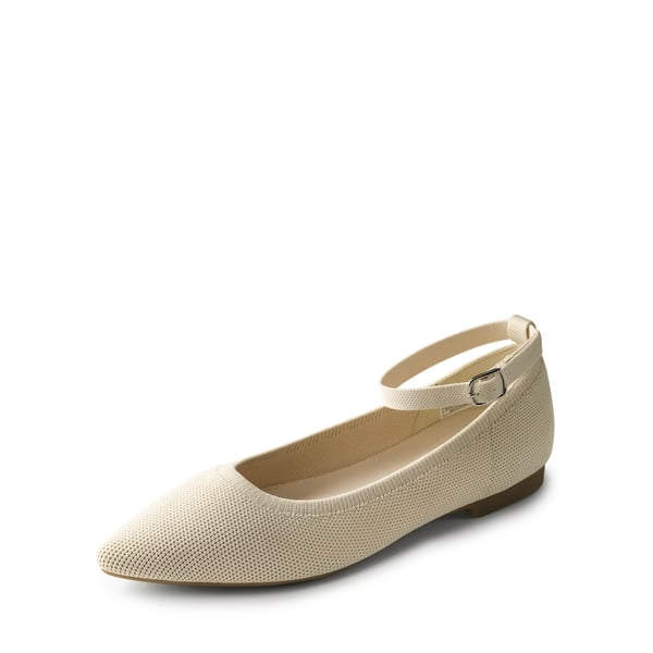 Knitted Washable Flats With Straps  - APRICOT -  0